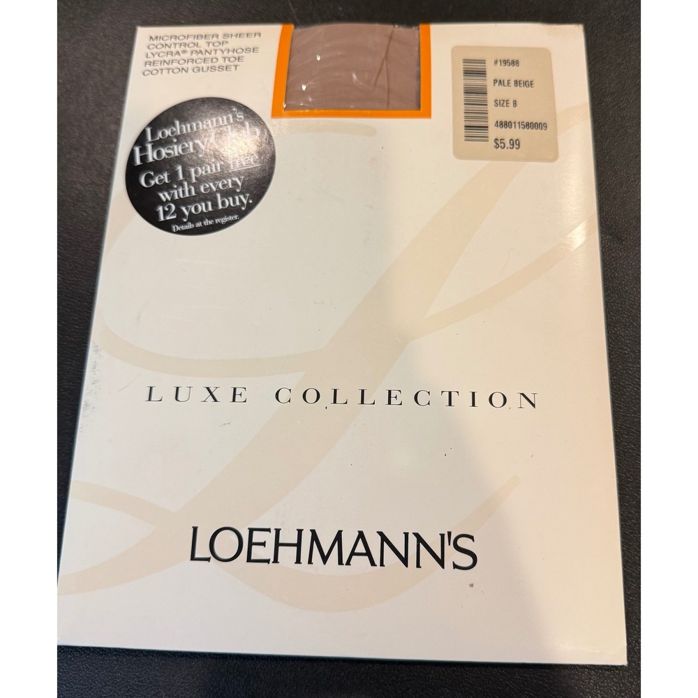 Loehmanns Women Size B Pantyhose Pale Beige Luxe Collection Microfiber Sheer NEW